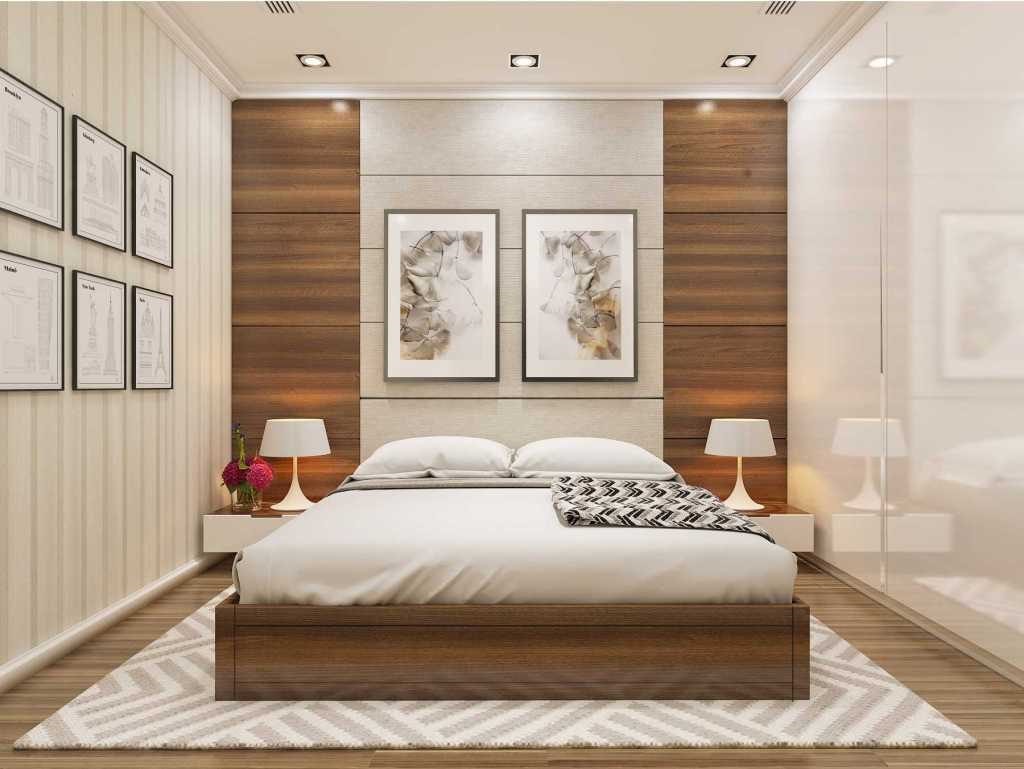 Phòng ngủ với kết cấu sắp xếp đối xứng mang hiệu quả thẩm mỹ cao