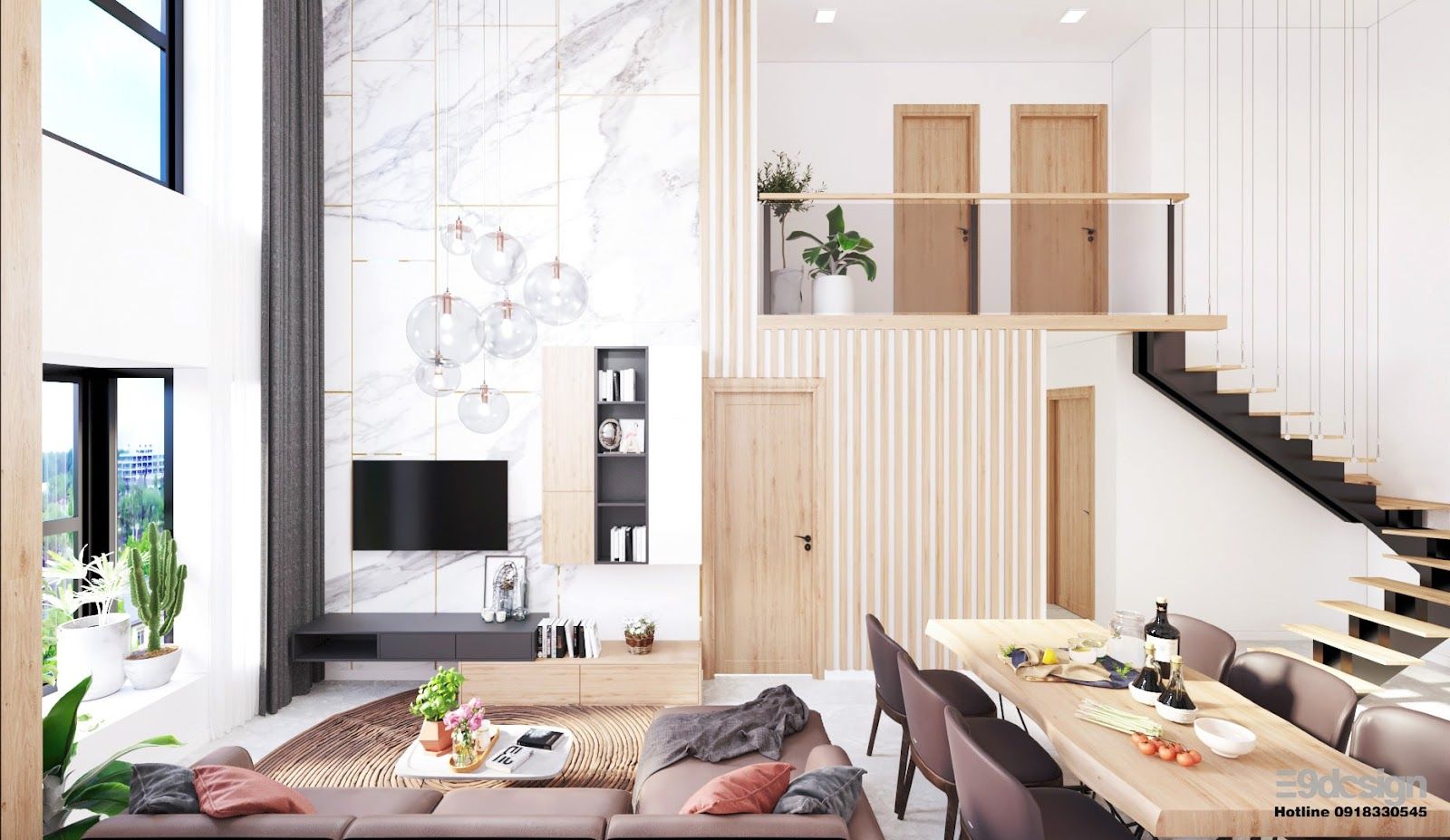 Mẫu thiết kế và thi công nội thất chung cư 3 phòng ngủ của E9 Design