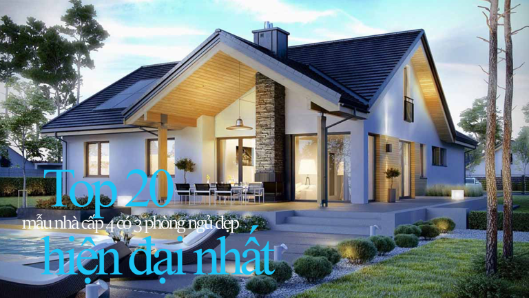 Tổng hợp 20+ mẫu nhà cấp 4 có 3 phòng ngủ đẹp, hiện đại nhất