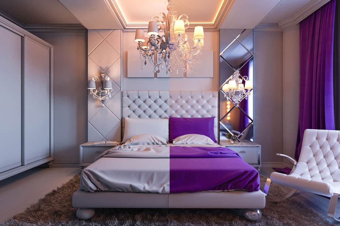 Cách kết hợp màu tím với các gam màu khác cho phòng ngủ màu tím đẹp