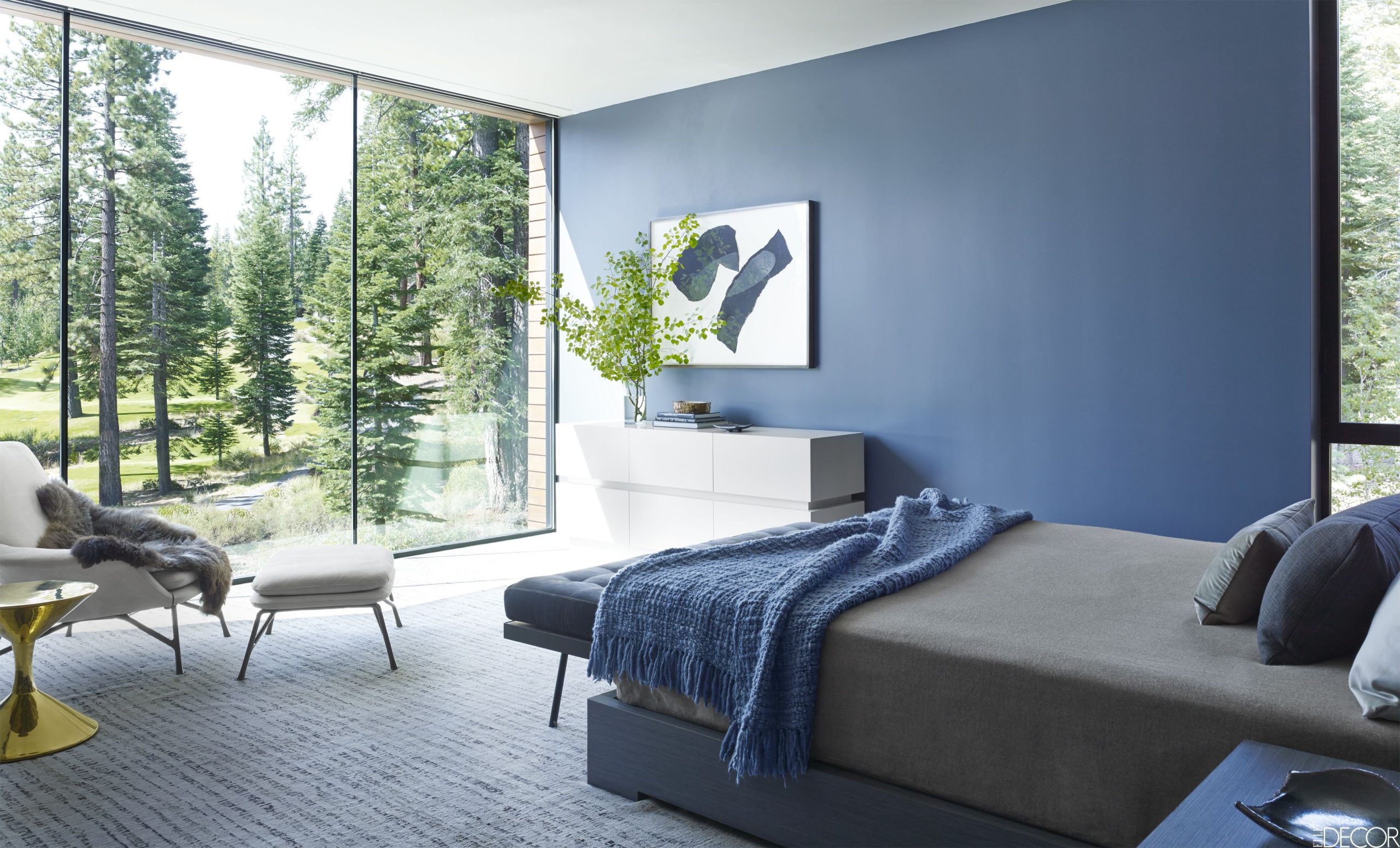 Phòng ngủ xanh dương đơn giản, tinh tế