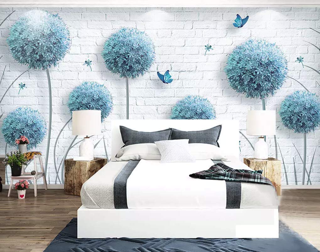 Mẫu phòng ngủ với giấy dán tường họa tiết xanh độc đáo, hiện đại