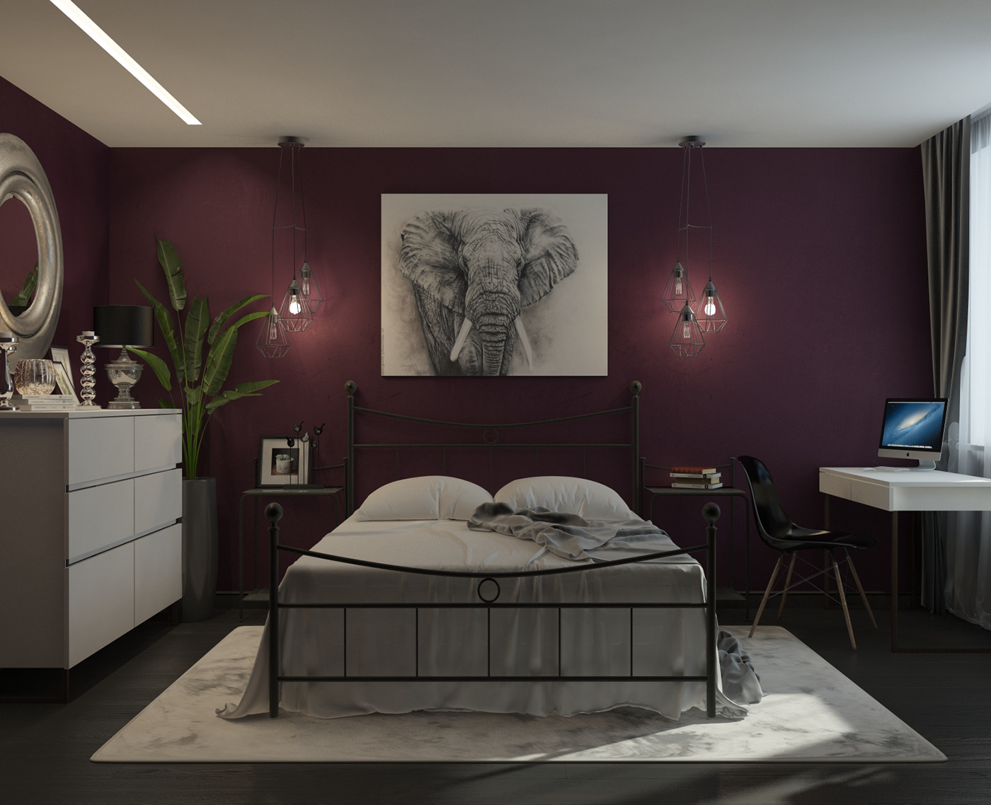 Phòng ngủ thứ 2 được thiết kế theo phong cách năng động, sáng tạo