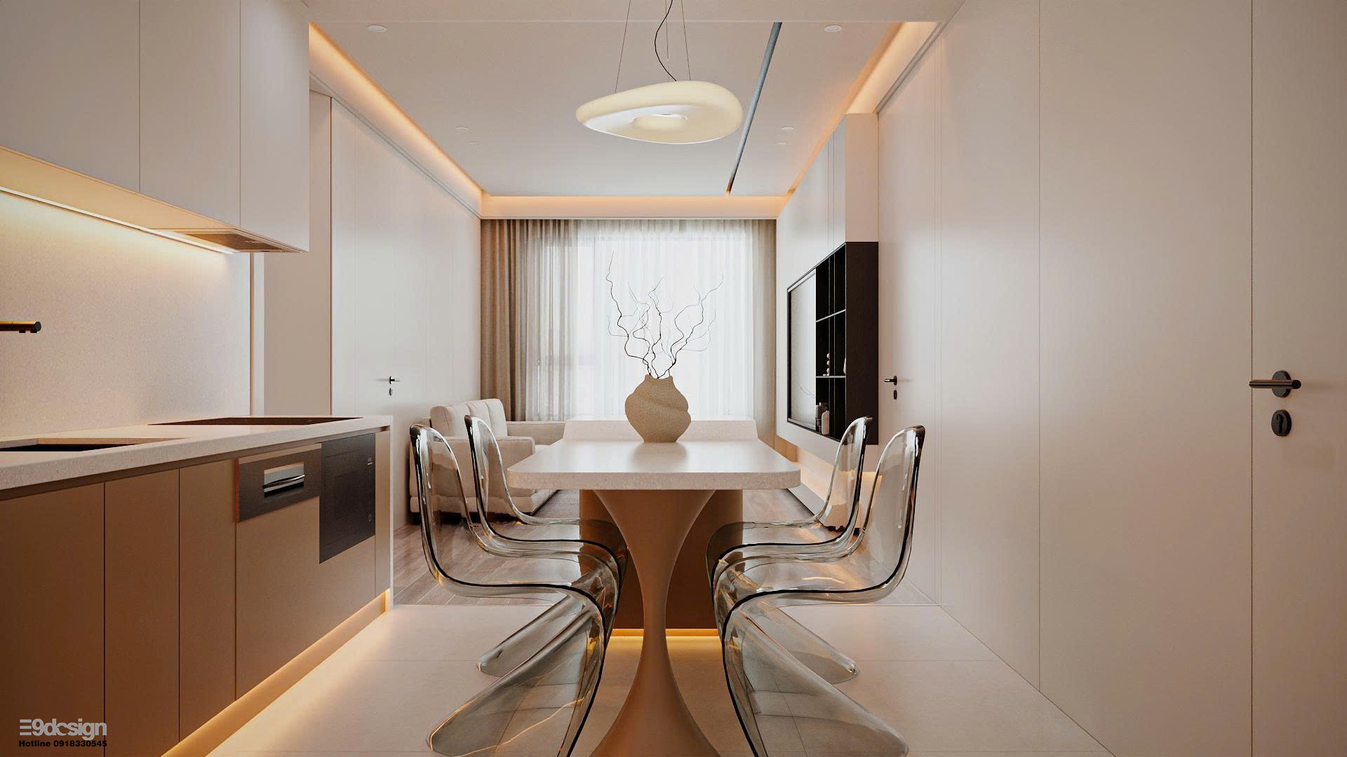 Giải phóng không gian tối giản 61m2, sống tối giản, tận dụng tối đa
