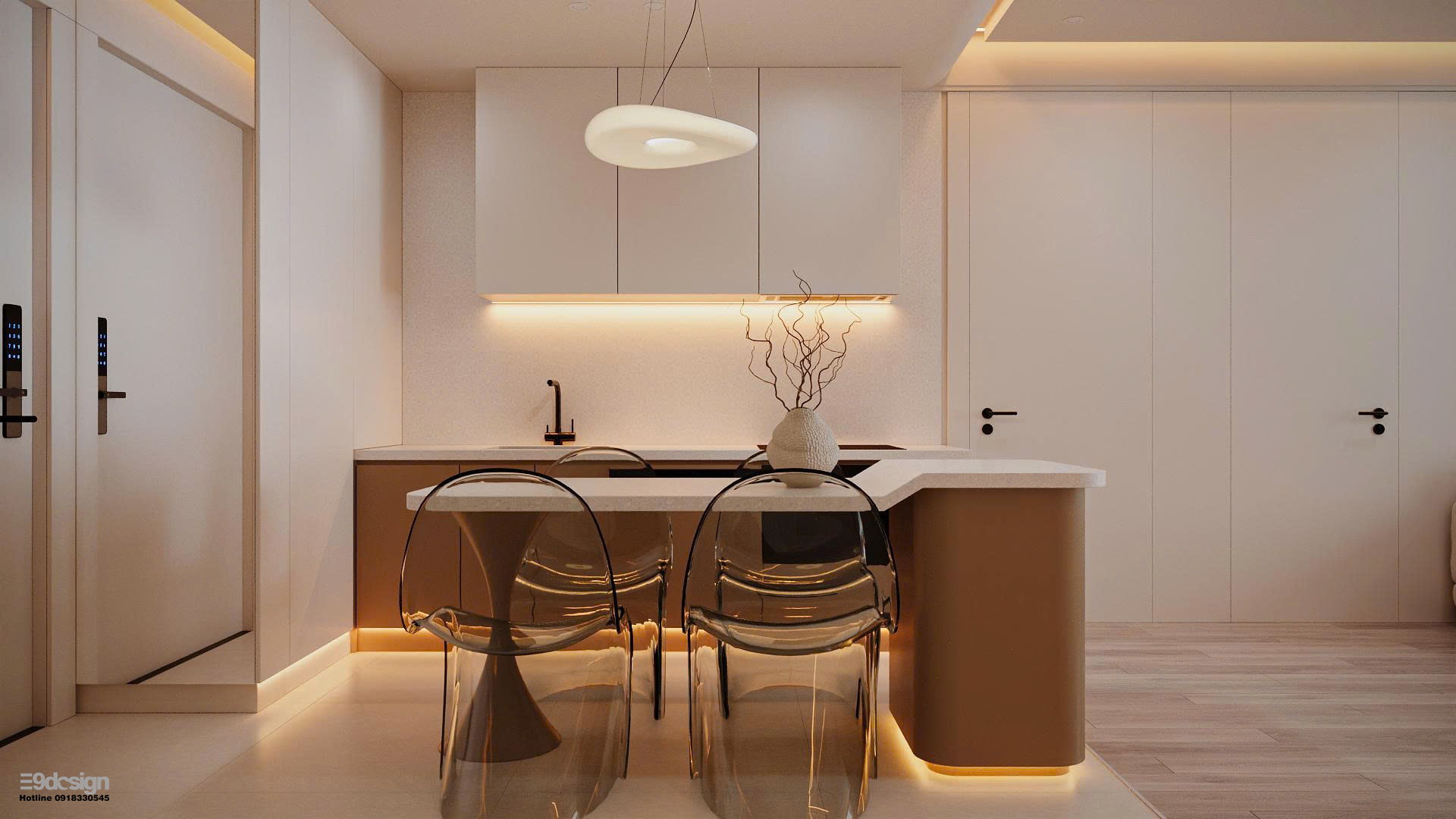 Giải phóng không gian tối giản 61m2, sống tối giản, tận dụng tối đa