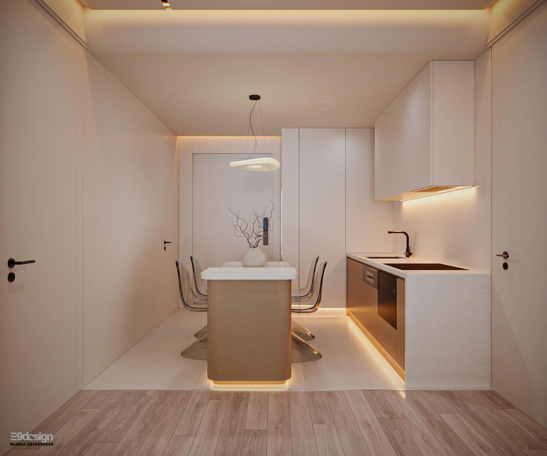 Giải phóng không gian tối giản 61m2, sống tối giản, tận dụng tối đa